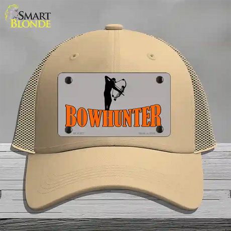 Bow Hunter Novelty License Plate Hat Mesh / Khaki