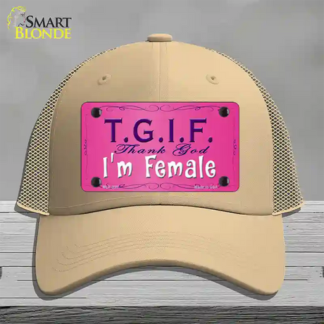 TGIF Novelty License Plate Hat Mesh / Khaki