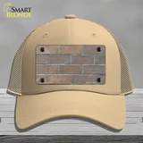 Brick Wall Novelty License Plate Hat Mesh / Khaki