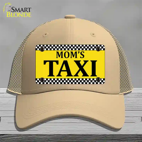 Moms Taxi Novelty License Plate Hat Mesh / Khaki