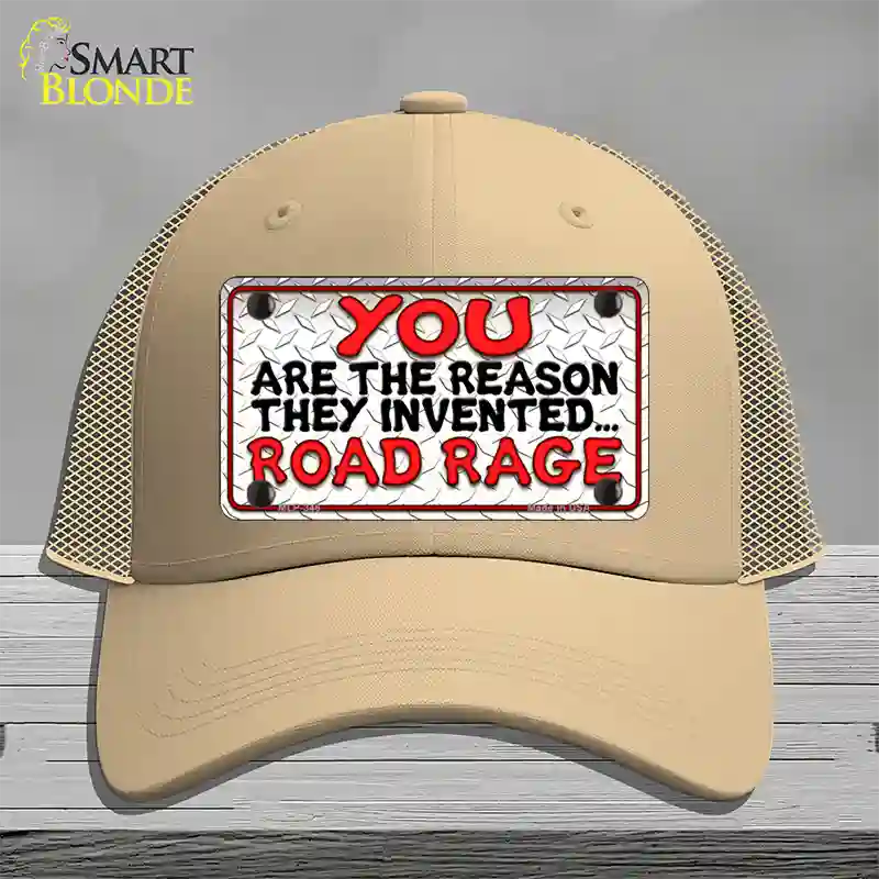 Invented Road Rage Novelty License Plate Hat Mesh / Khaki