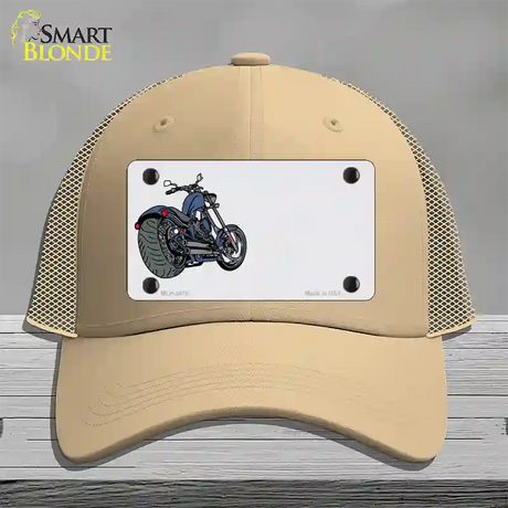 Motorcycle Offset Novelty License Plate Hat Mesh / Khaki