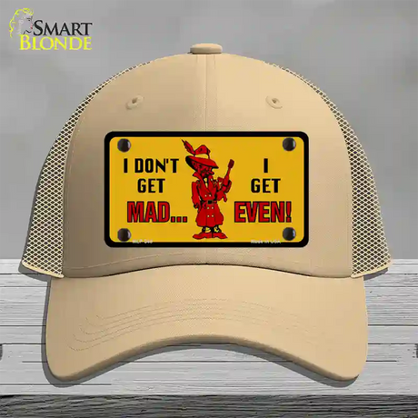 Dont Get Mad Novelty License Plate Hat Mesh / Khaki