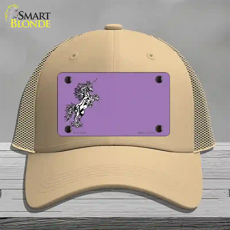 Unicorn Offset Novelty License Plate Hat Mesh / Khaki