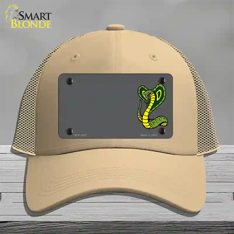 Cobra Offset Novelty License Plate Hat Mesh / Khaki