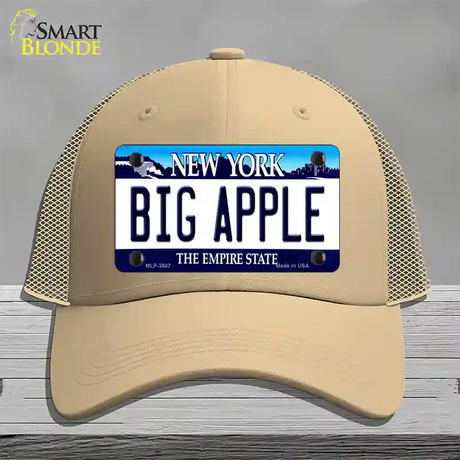 Big Apple New York Novelty License Plate Hat Mesh / Khaki