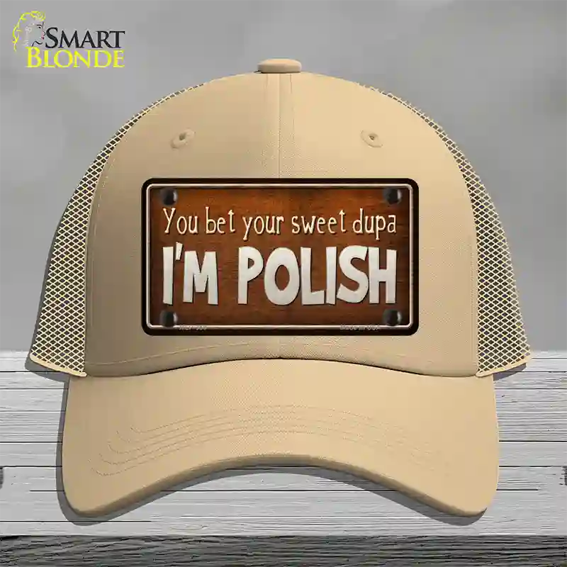 You Bet Im Polish Novelty License Plate Hat Mesh / Khaki