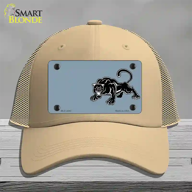 Black Panther Offset Novelty License Plate Hat Mesh / Khaki