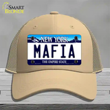 Mafia New York Novelty License Plate Hat Mesh / Khaki