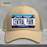 Central Park New York Novelty License Plate Hat Mesh / Khaki