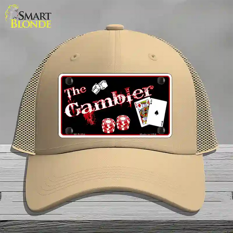 Gambler Novelty License Plate Hat Mesh / Khaki