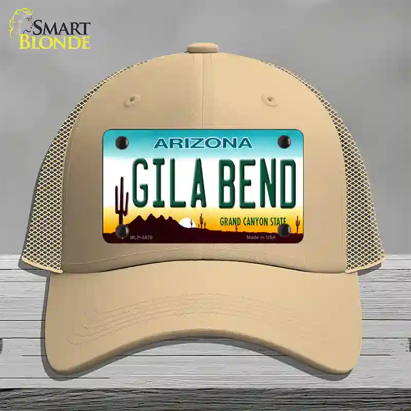 Gila Bend Arizona Novelty License Plate Hat Mesh / Khaki
