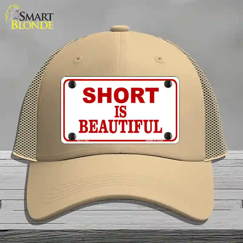 Short Is Beautiful Novelty License Plate Hat Mesh / Khaki