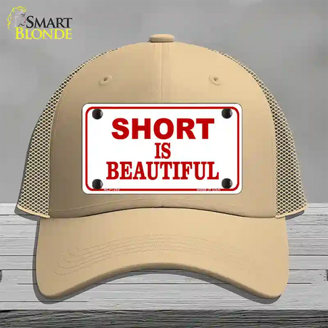 Short Is Beautiful Novelty License Plate Hat Mesh / Khaki