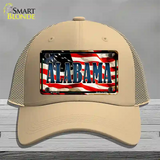 Alabama USA Novelty License Plate Hat Mesh / Khaki