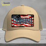 California USA Novelty License Plate Hat Mesh / Khaki