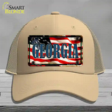 Georgia USA Novelty License Plate Hat Mesh / Khaki