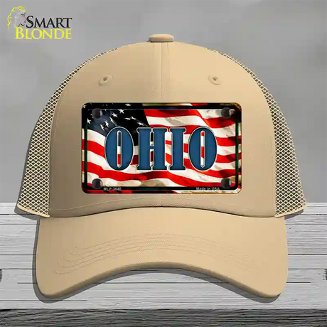 Ohio USA Novelty License Plate Hat Mesh / Khaki