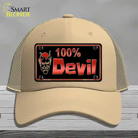 100% Devil Novelty License Plate Hat Mesh / Khaki