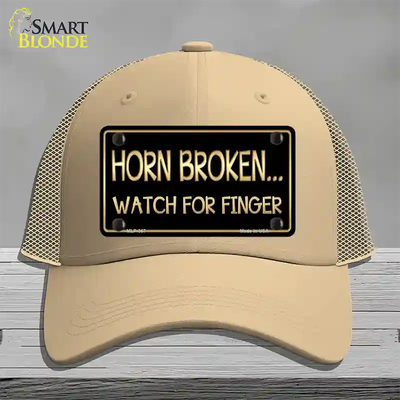 Horn Broken Watch For Finger Novelty License Plate Hat Mesh / Khaki