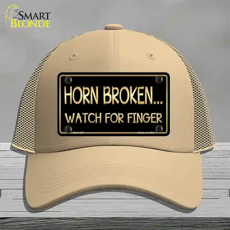 Horn Broken Watch For Finger Novelty License Plate Hat Mesh / Khaki