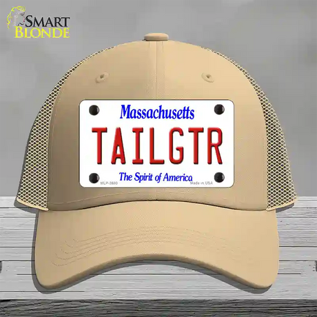 Tailgtr Massachusetts Novelty License Plate Hat Mesh / Khaki