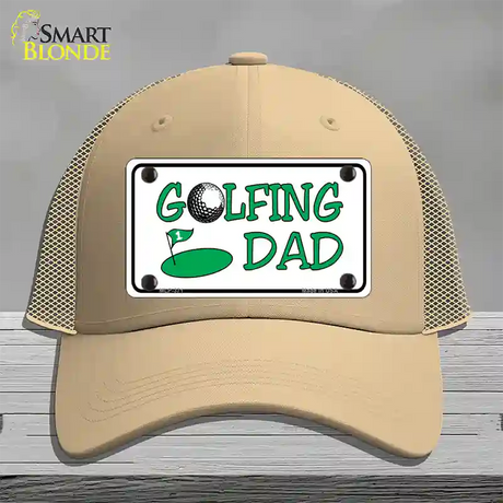 Golfing Dad Novelty License Plate Hat Mesh / Khaki