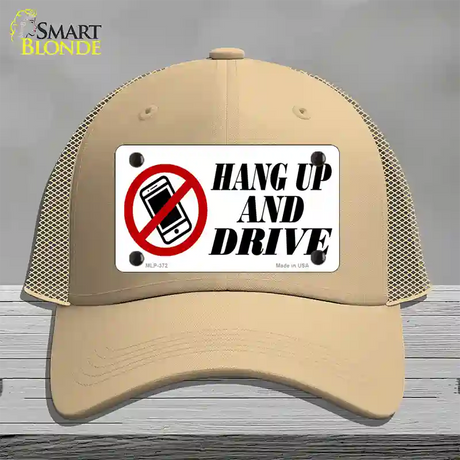 Hang Up And Drive Novelty License Plate Hat Mesh / Khaki