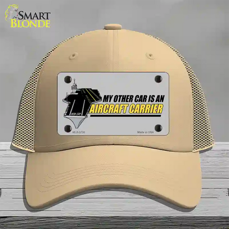 My Other Car Aircraft Carrier Novelty License Plate Hat Mesh / Khaki