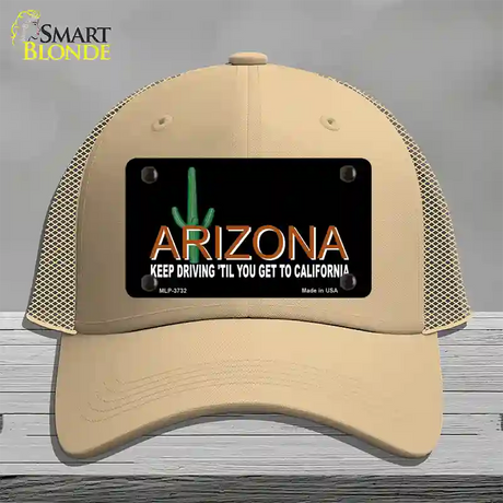 Arizona Keep Driving Novelty License Plate Hat Mesh / Khaki