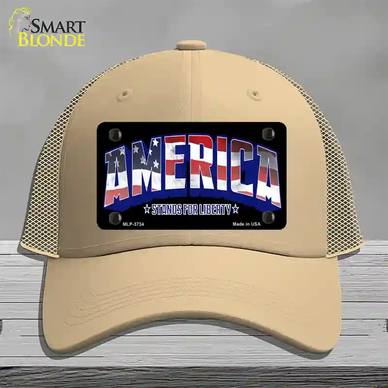 America Novelty License Plate Hat Mesh / Khaki