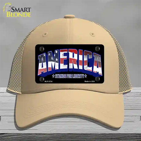 America Novelty License Plate Hat Mesh / Khaki