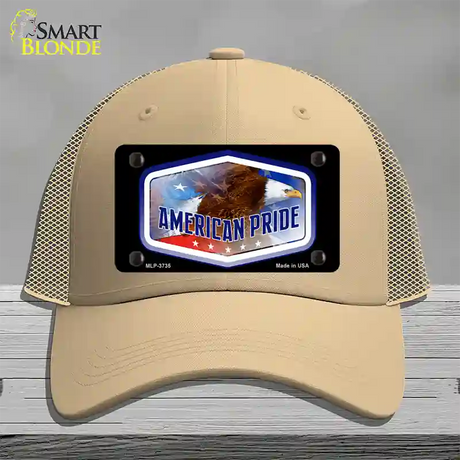 American Pride Novelty License Plate Hat Mesh / Khaki