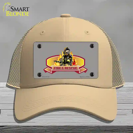 Fire Rescue Novelty License Plate Hat Mesh / Khaki