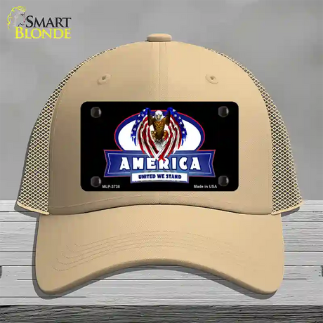 America United Novelty License Plate Hat Mesh / Khaki