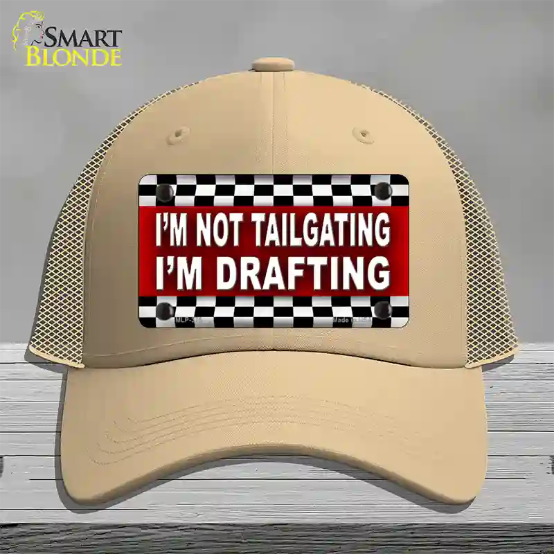 Not Tailgating Drafting Novelty License Plate Hat Mesh / Khaki