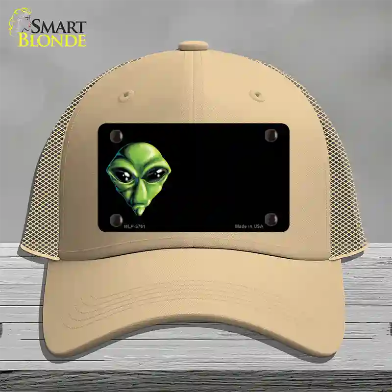 Alien Offset Novelty License Plate Hat Mesh / Khaki