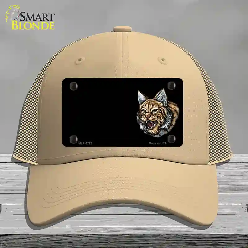 Bobcat Offset Novelty License Plate Hat Mesh / Khaki