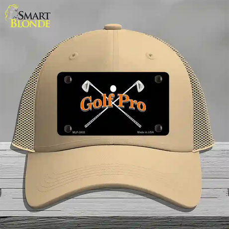 Golf Pro Novelty License Plate Hat Mesh / Khaki