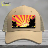 Southwest Red Sunset Novelty License Plate Hat Mesh / Khaki