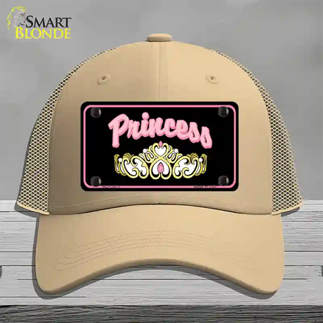 Princess Tiara Novelty License Plate Hat Mesh / Khaki