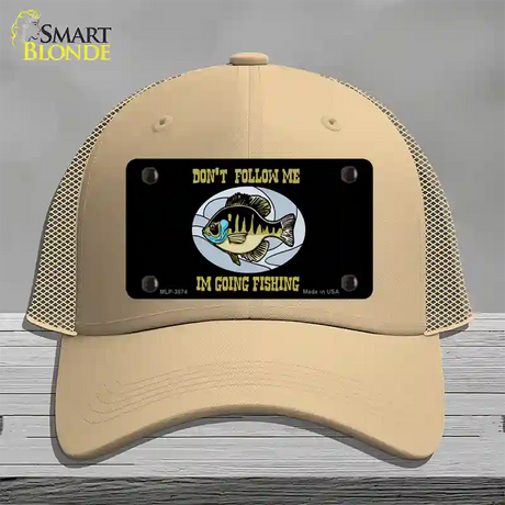 Dont Follow Me Novelty License Plate Hat Mesh / Khaki