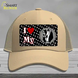 I Love My Bloodhound Novelty License Plate Hat Mesh / Khaki