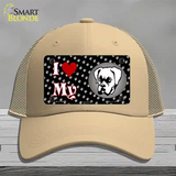 I Love My Boxer Novelty License Plate Hat Mesh / Khaki