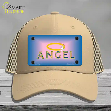 Angel Novelty License Plate Hat Mesh / Khaki