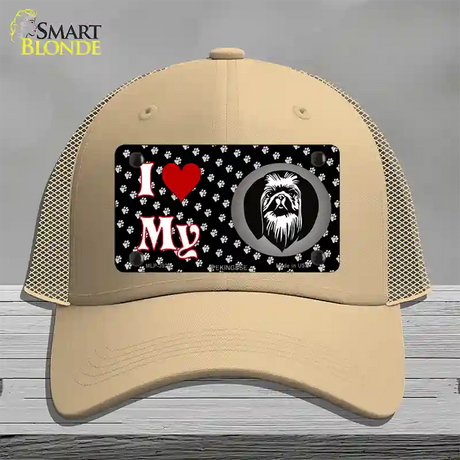 I Love My Pekingese Novelty License Plate Hat Mesh / Khaki