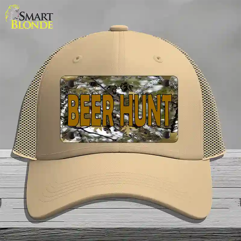 Beer Hunt Novelty License Plate Hat Mesh / Khaki