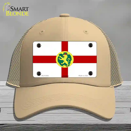 Alderney Flag Novelty License Plate Hat Mesh / Khaki