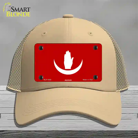 Anjouan Flag Novelty License Plate Hat Mesh / Khaki