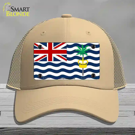 British Indian Ocean Flag Novelty License Plate Hat Mesh / Khaki